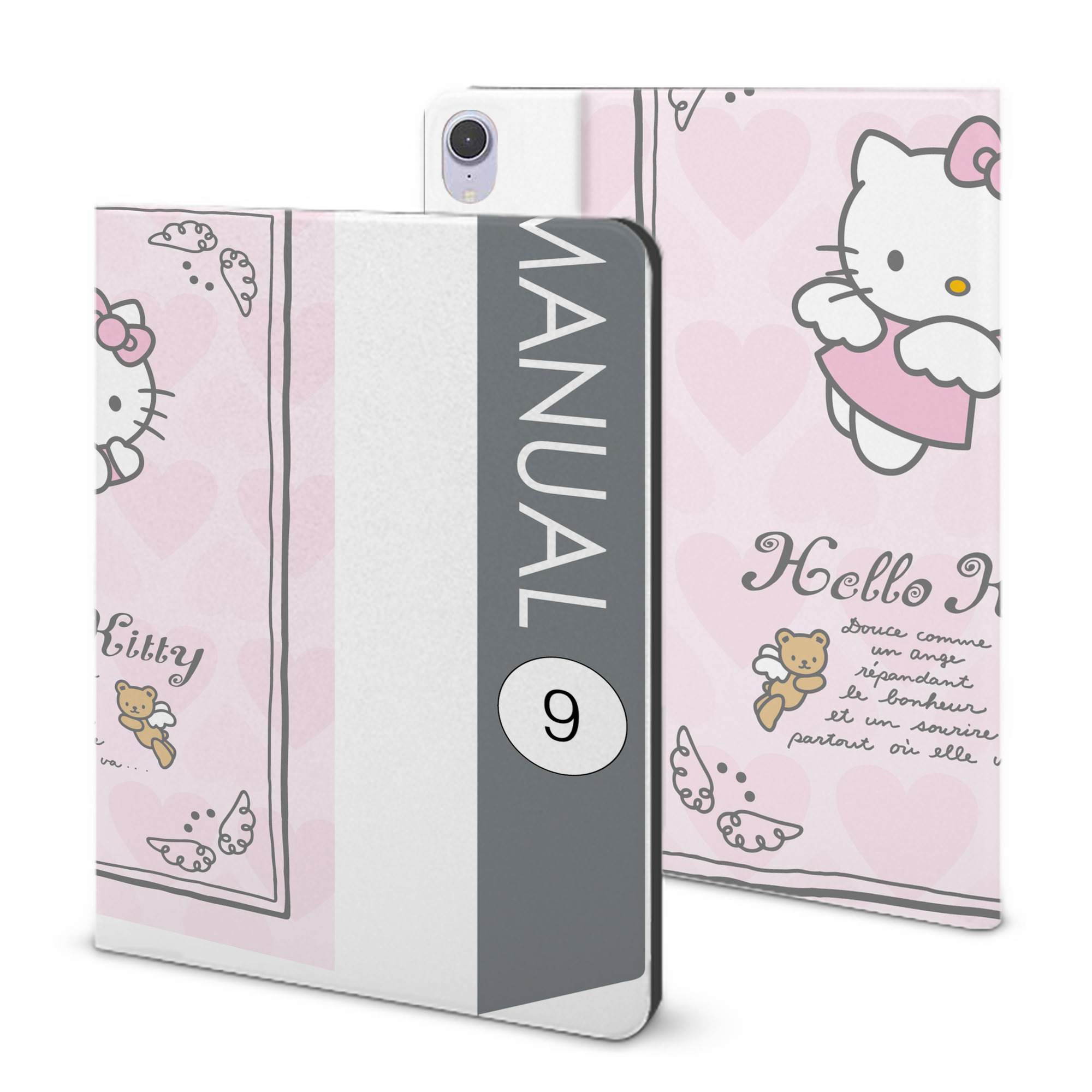 （画像用） Hello Kitty ハローキティ IPad ケース ブック型 PUレザー TPU 耐衝撃 軽量 薄型 ペン収納なし 全面保護 IPad 各モデル対応